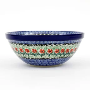 Miska ceramiczna 056 h-10cm <br> 1916X Czerwone kwiatuszki